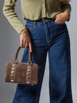 Handtassen Velvet Leder Milano Beige velvet VE25066-vue-porte